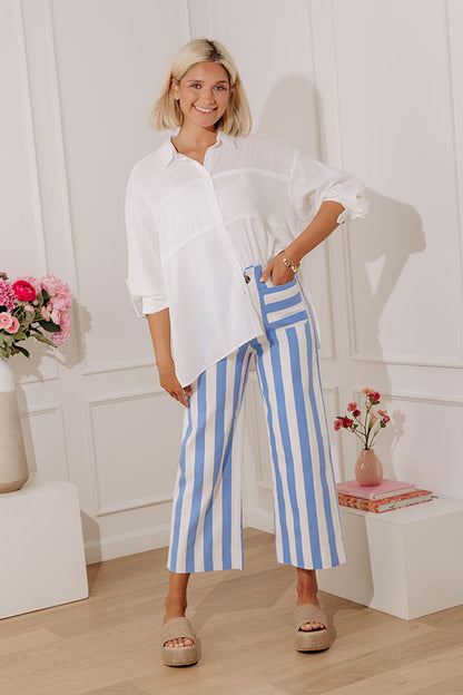 Malibu Beach House Oversized Button Up Top