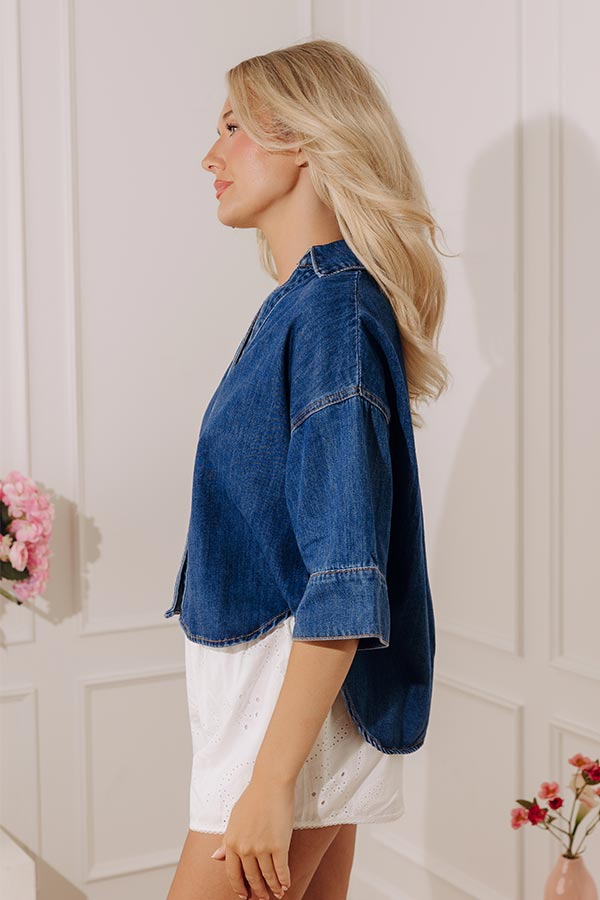 Cosmos at the Beach House Denim Top