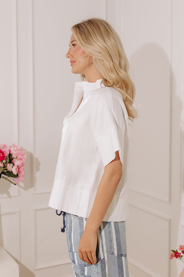 Modern Muse Button Down Top in White