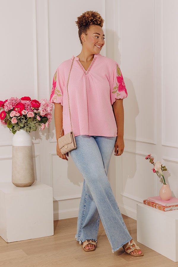 Blooming Beauty Embroidered Top Curves