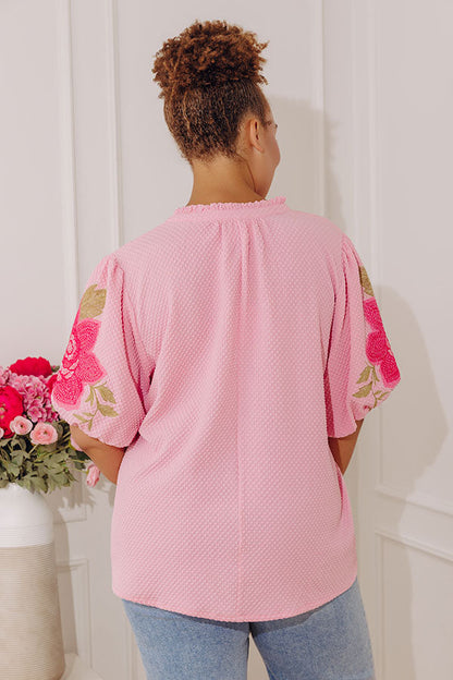 Blooming Beauty Embroidered Top Curves