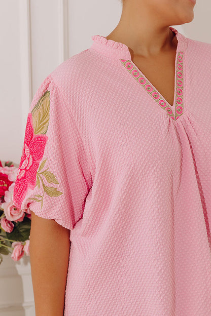 Blooming Beauty Embroidered Top Curves