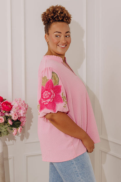 Blooming Beauty Embroidered Top Curves