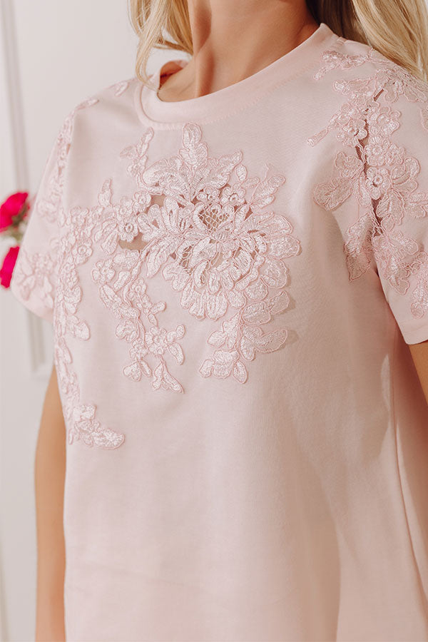 Fancy Seeing You Lace Top in Light Pink