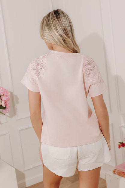 Fancy Seeing You Lace Top in Light Pink
