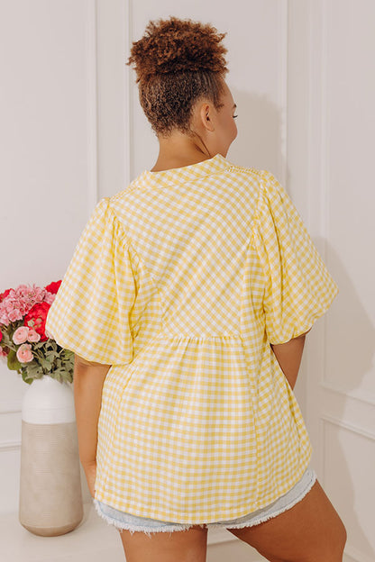 Picnic Charm Gingham Top Curves