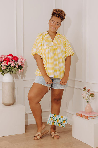 Picnic Charm Gingham Top Curves