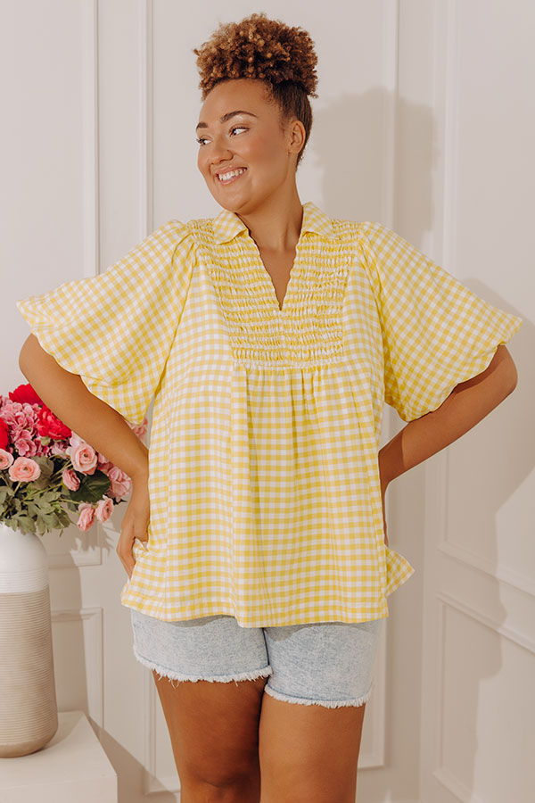 Picnic Charm Gingham Top Curves