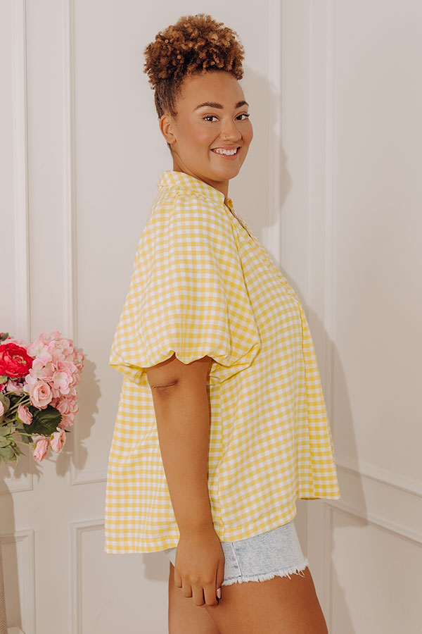Picnic Charm Gingham Top Curves