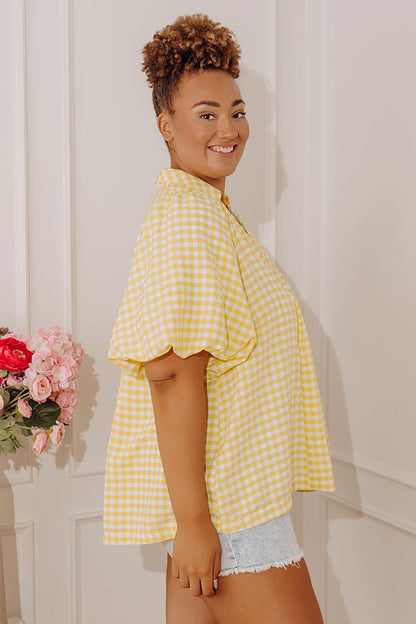 Picnic Charm Gingham Top Curves