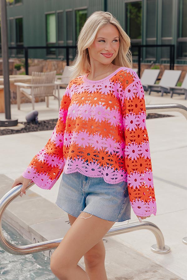Flower Pop Crochet Top