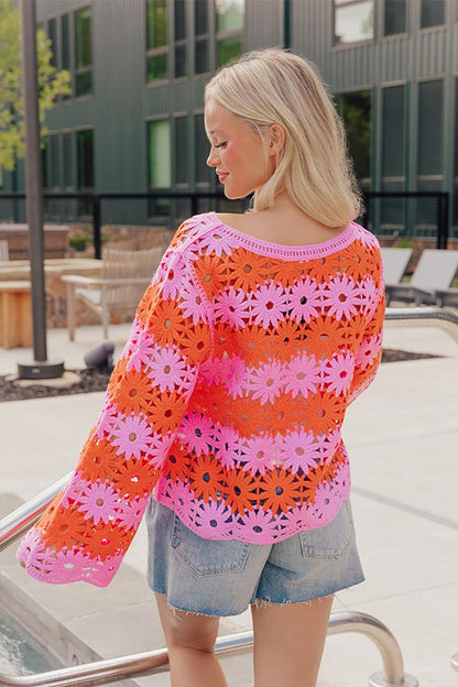Flower Pop Crochet Top