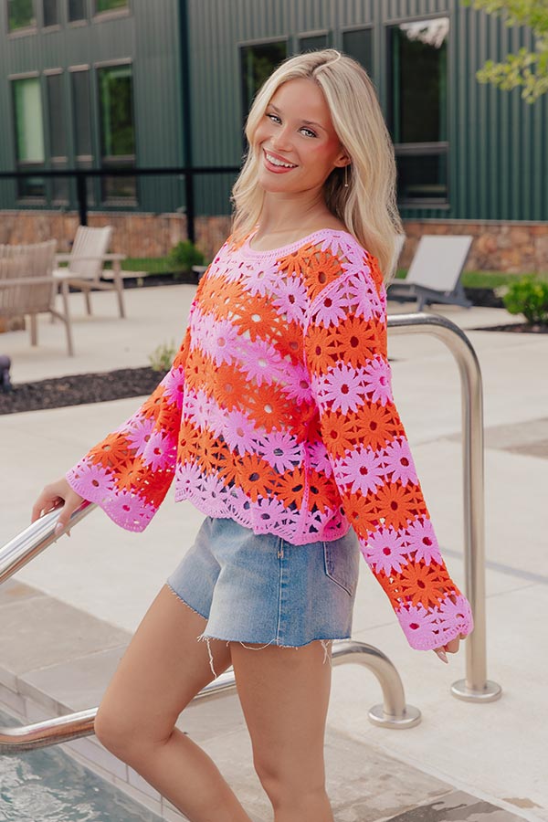 Flower Pop Crochet Top