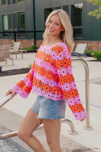 Flower Pop Crochet Top