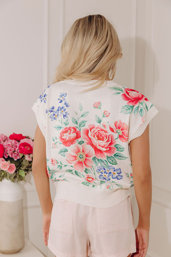 Talk Floral To Me Knit Top