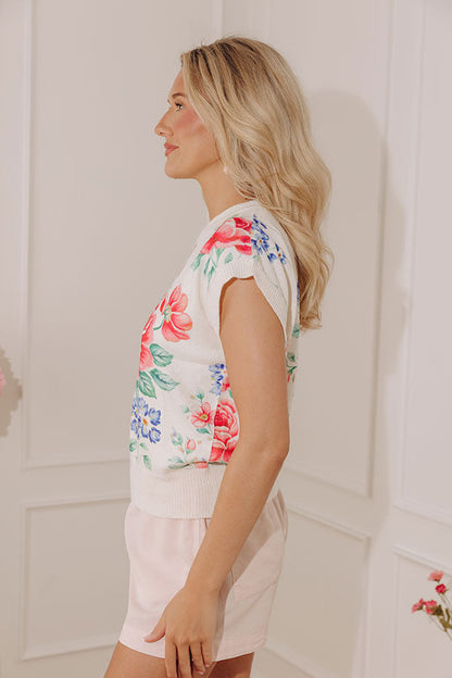 Talk Floral To Me Knit Top