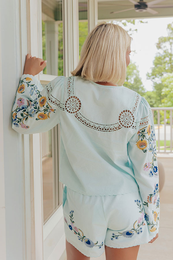 Blooming Meadow Embroidered Button Up Top