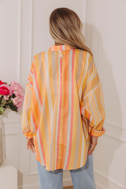 Sherbet Skies Stripe Button Up Top