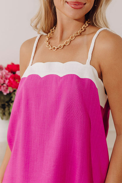 Casual Moments Linen-Blend Top in Violet