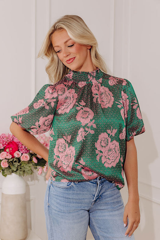 Sweet Elegance Floral Jacquard Top