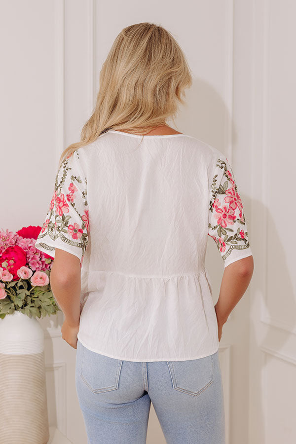 Courtyard Bloom Embroidered Top