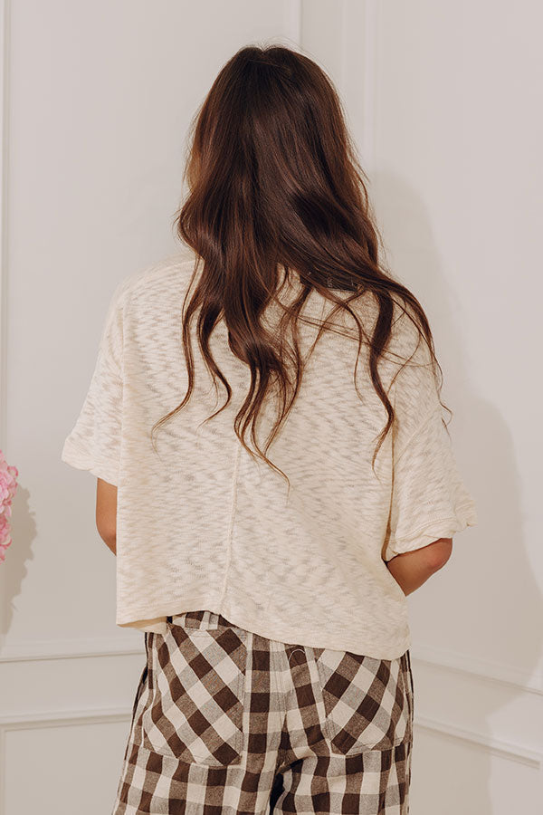 Bistro Chic Knit Button Up Top