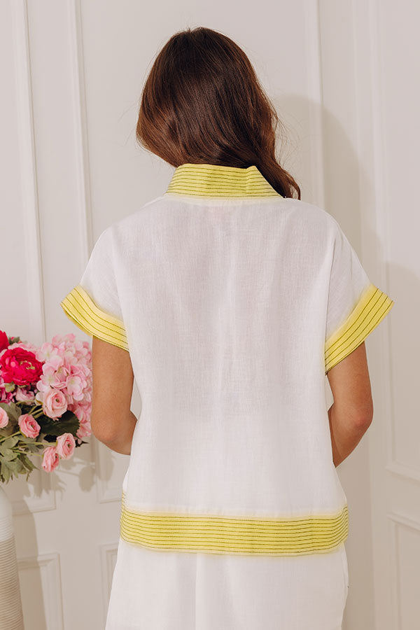 Sweet Limoncello Floral Embroidered Top
