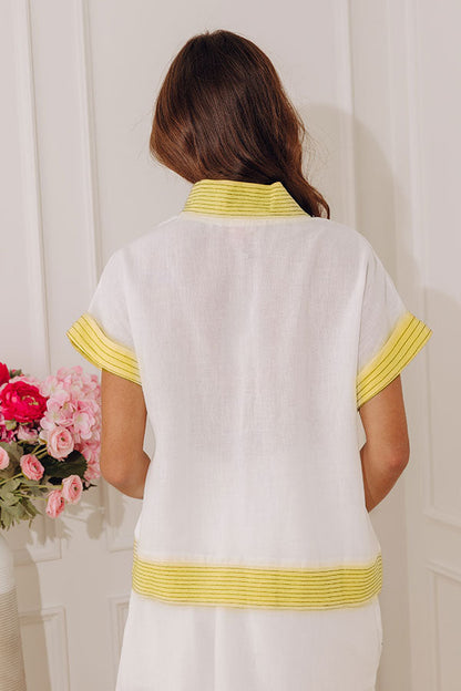Sweet Limoncello Floral Embroidered Top