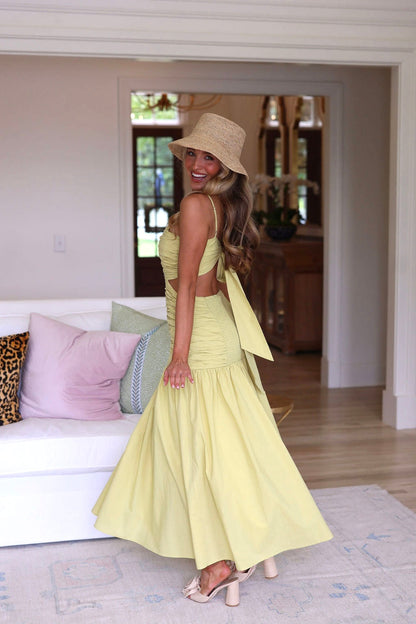 Anna Kate Midi Dress - Lime