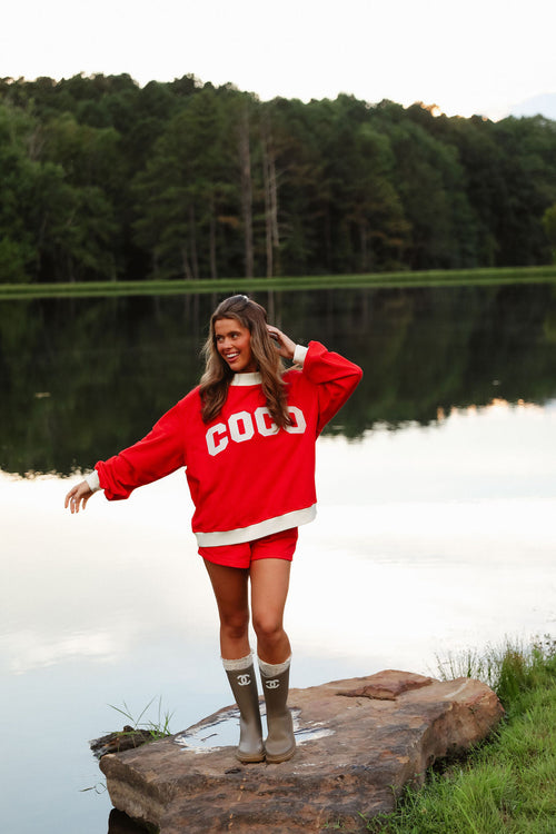 Coco Mockneck Two Tone - Red Vanilla