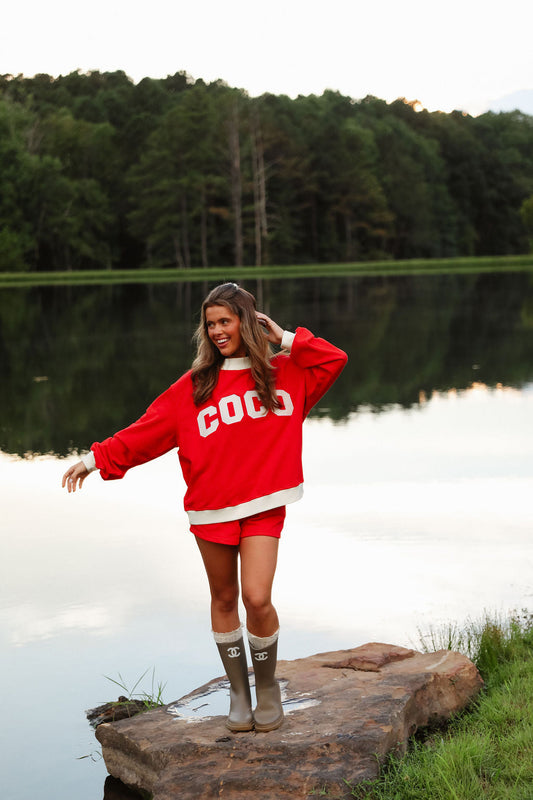 Coco Mockneck Two Tone - Red Vanilla