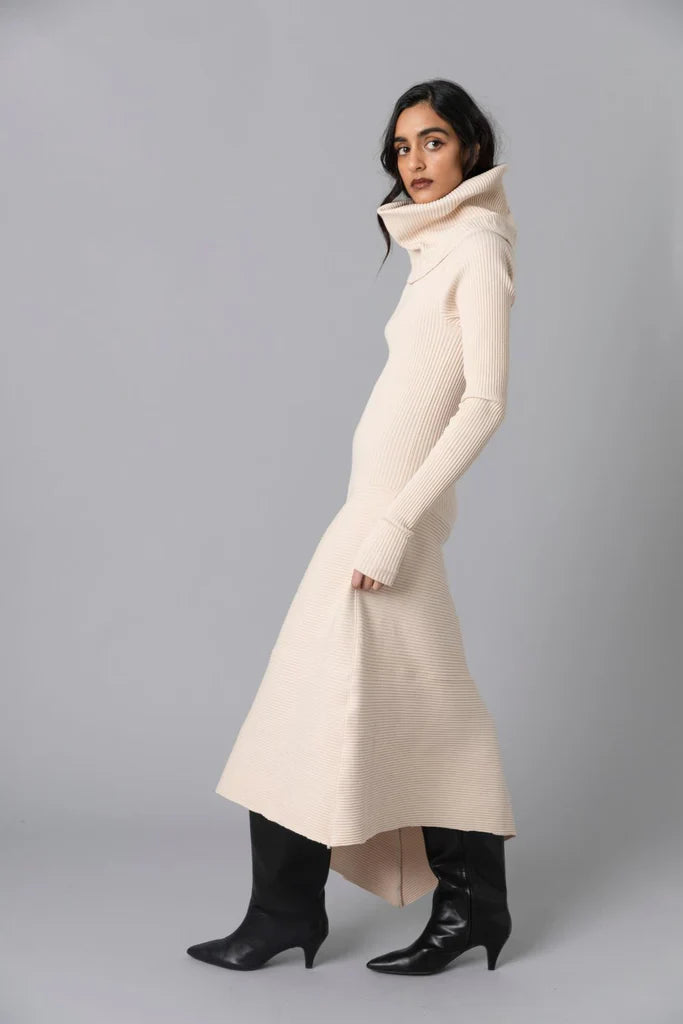 Cowl Dress - Almond