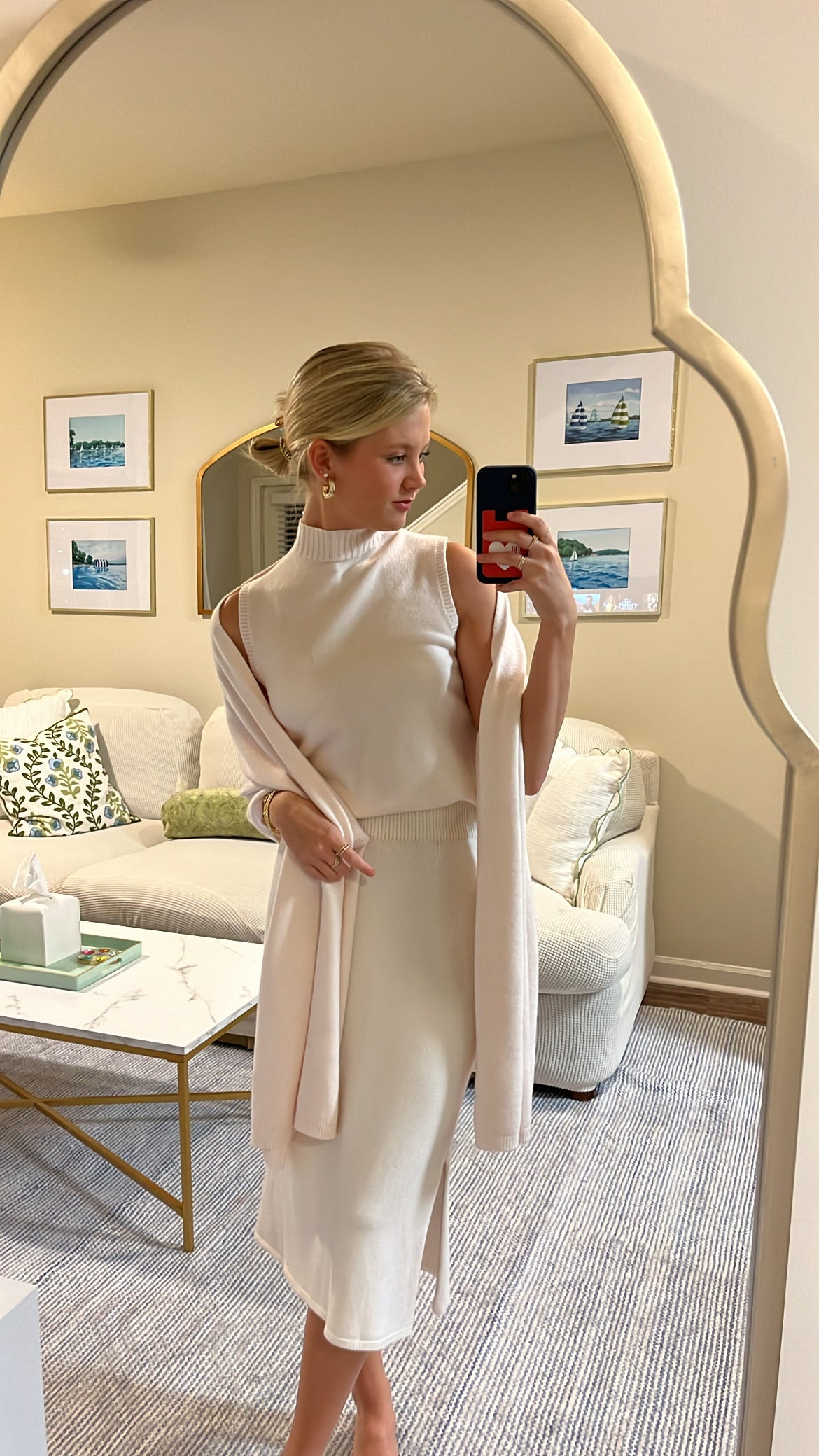 Isabella Pencil Skirt - Ivory