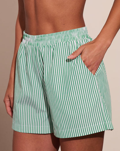 Fresh Dayglow Striped Mid Rise Shorts