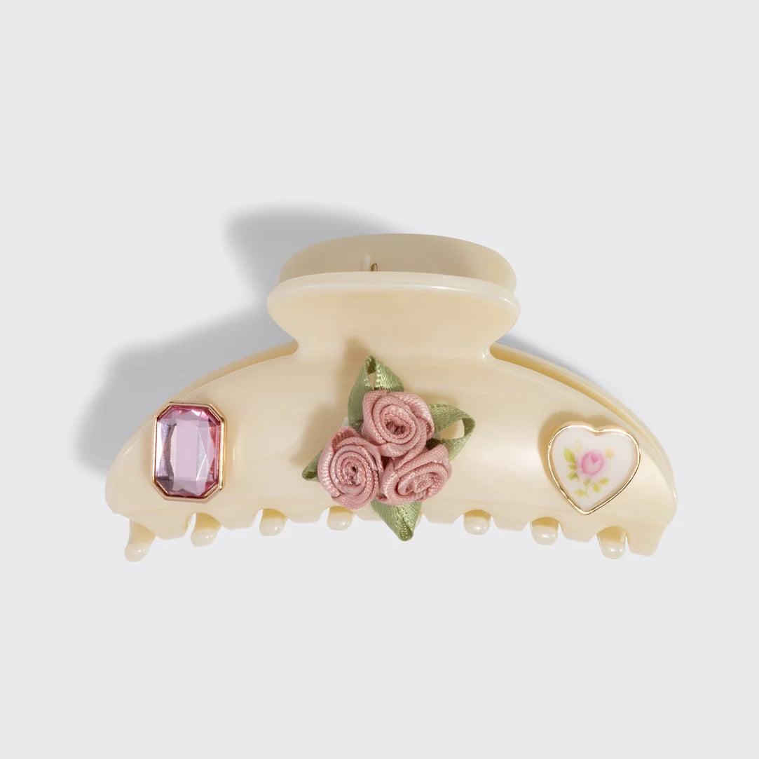 Vintage Pearl Cream Claw Clip Set