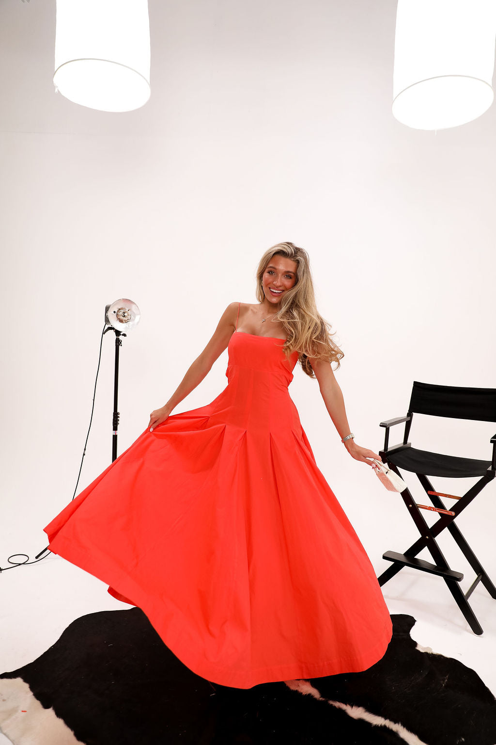 Bandeau Spaghetti Strap Maxi - Spiced Coral