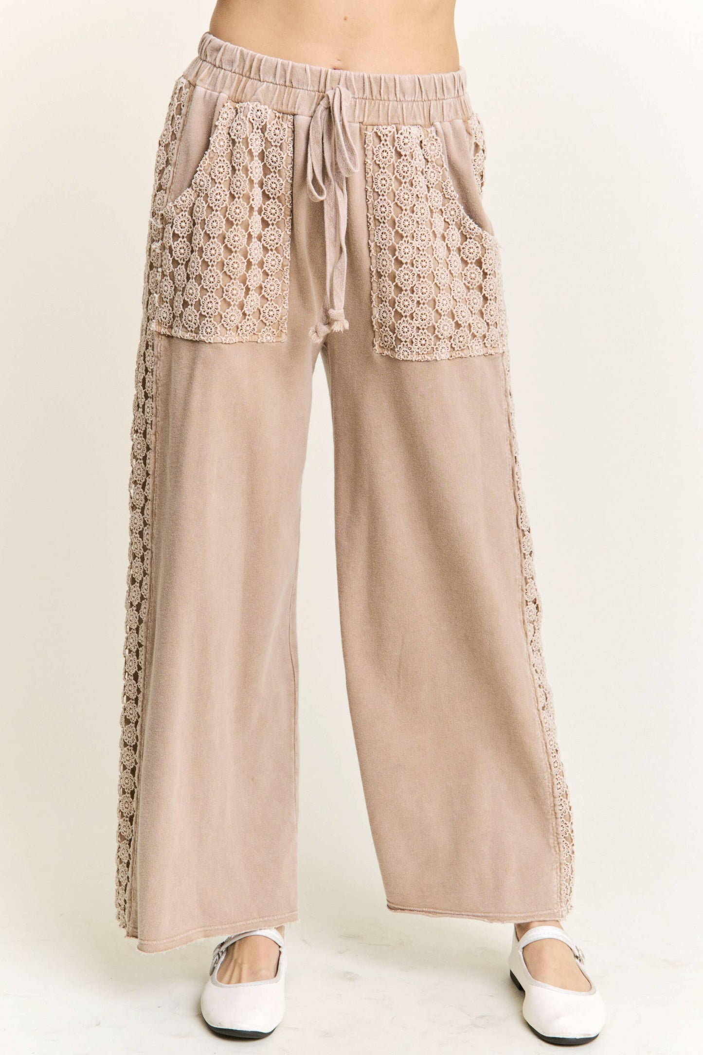 J.Her MineralWash Floral Daisy trim Pants