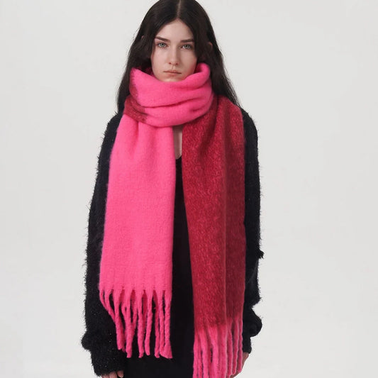 Two-Tone Knit Scarf