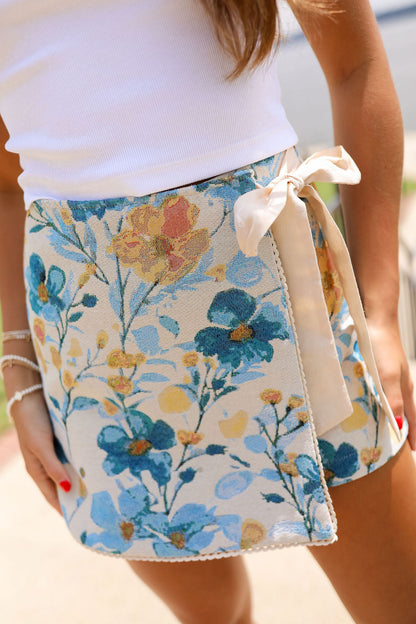 Jaqueline Wrap Skort - Blue