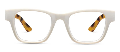 White Bernadette Blue Light Glasses
