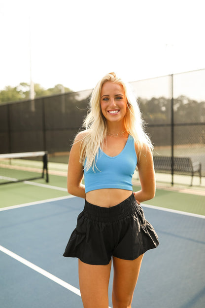 Free Throw Cropped Tank - Cobalt FREE PEOPLE