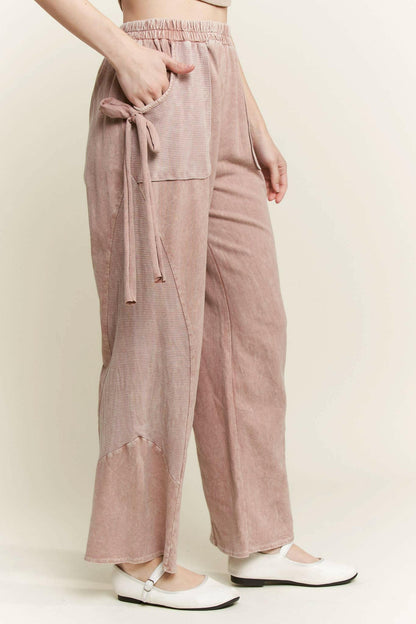 J.HER Mineral Wash Side Ribbon Bow pants