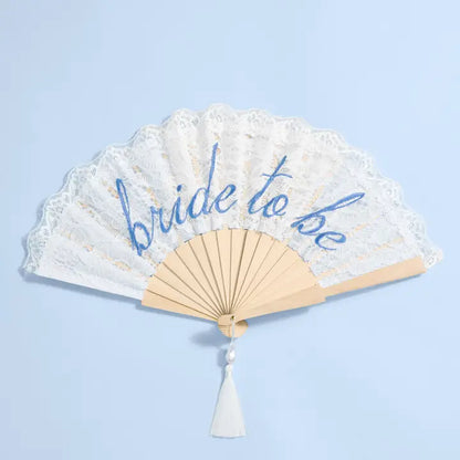 White Lace Bride To Be Folding Fan