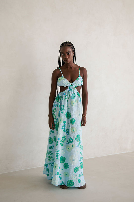 SAMPLE-Asher Dress - Corsage Blue