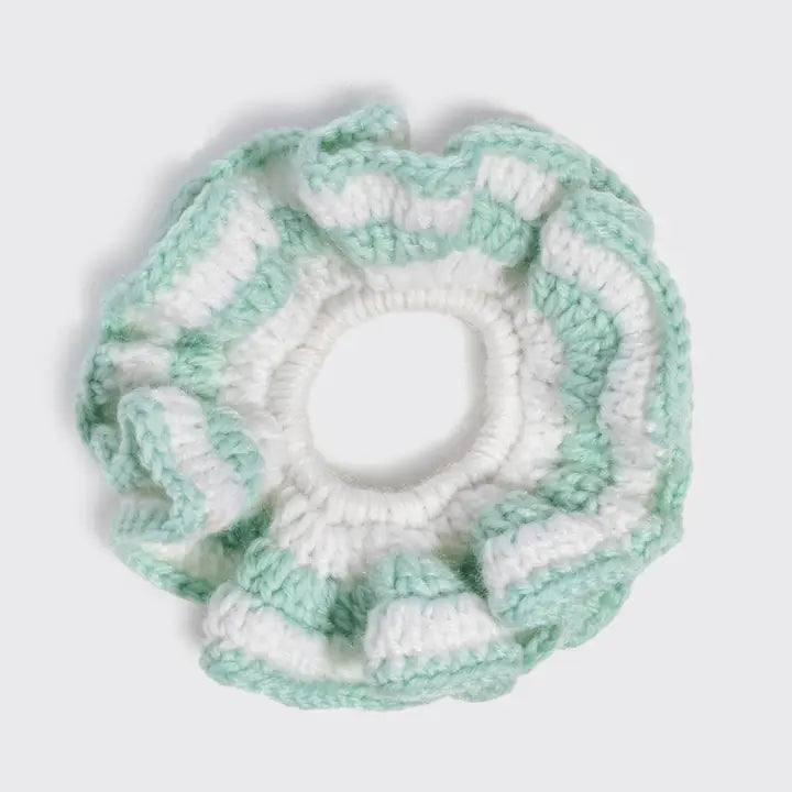 Seafoam Blue Crochet Scrunchie