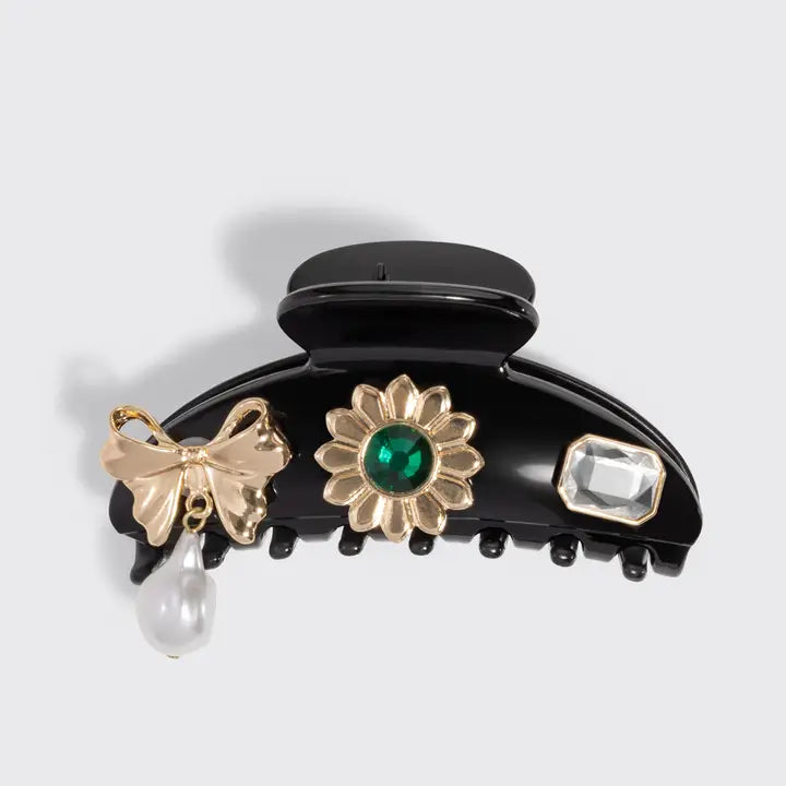 Vintage Black Claw Clip Set