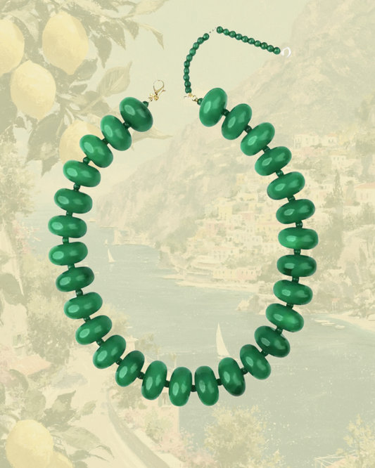 Bailey Chunky Beaded Necklace - Green
