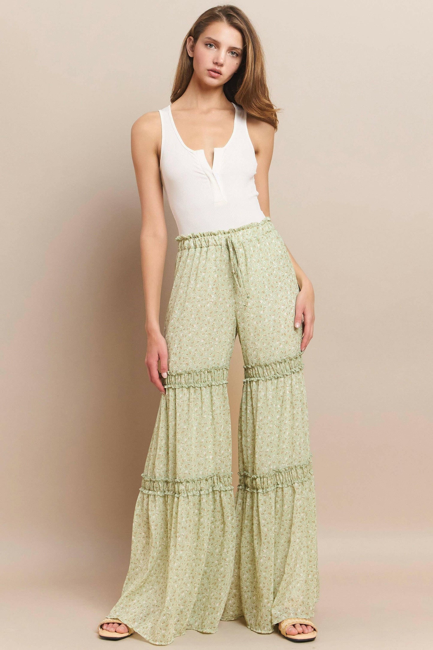 Sunset Stroll Floral Palazzo Pants