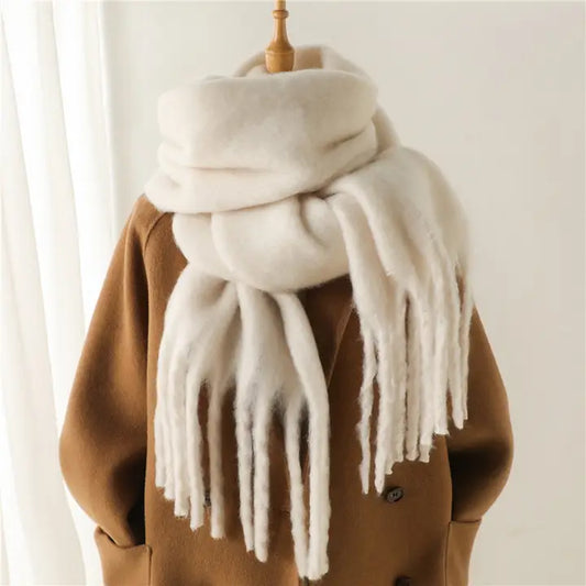 Solid Tassel Scarf