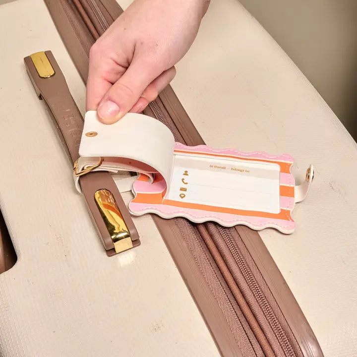 Sicily Stripes Pink Luggage Tag